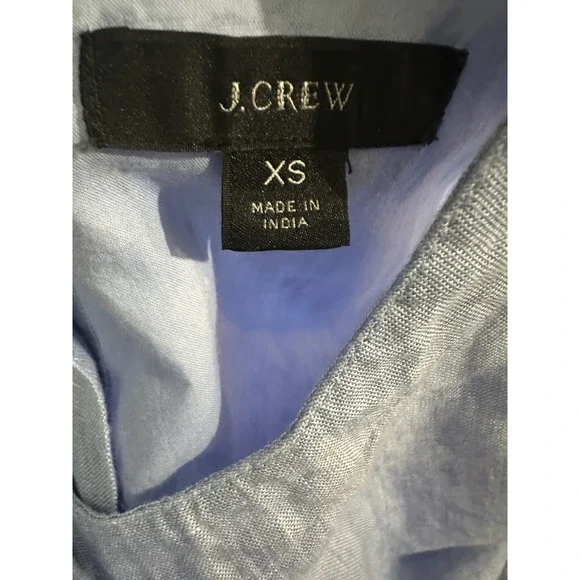 J.crew 100% Linen Button Back Shift Dress in Beauchamps J2466 Blue Size XS - Picture 6 of 12